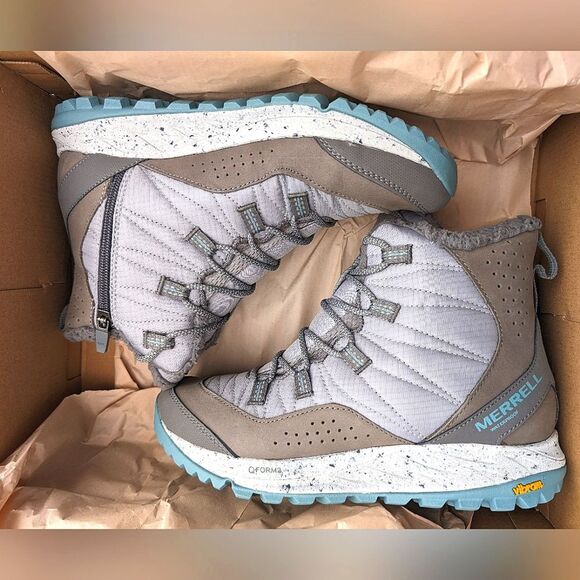 NEW Merrell Antora Sneaker Boots Paloma W 9 NIB traction snow ice trail Runners - Picture 1 of 9